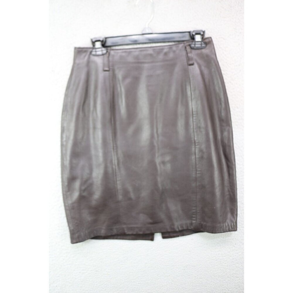 Apart Women's Vintage 100% Leather Skirt-Size 6-Back Zipper-Soft Leather-Boho